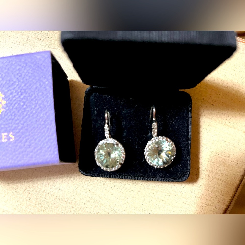 Rarities by Carol Brodie NWT White Zircon & Prasiolite Earrings 💎